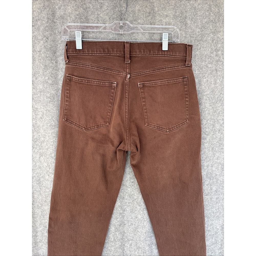 GAP Cheeky Straight Jeans Womens 28 Brown High Rise Raw Hem Button Fly Denim - Picture 13 of 16